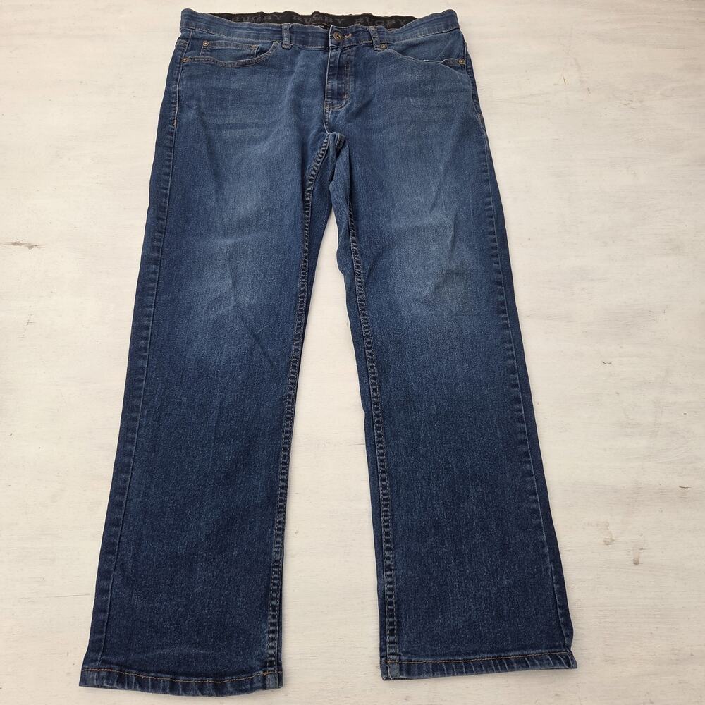Rugby University Jeans Men 36x30 Straight Blue Denim Zip Fly Flex Stretch Waist